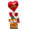 ART VIDRO COM 2 IMPORTADAS, BALÃO VERMELHO E PELÚCIA CASAL AMOR - Image 2